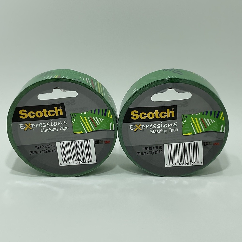 Scotch Expressions Decorative Masking Tape Green Holiday Tree 2 Rolls 0.94in 20y